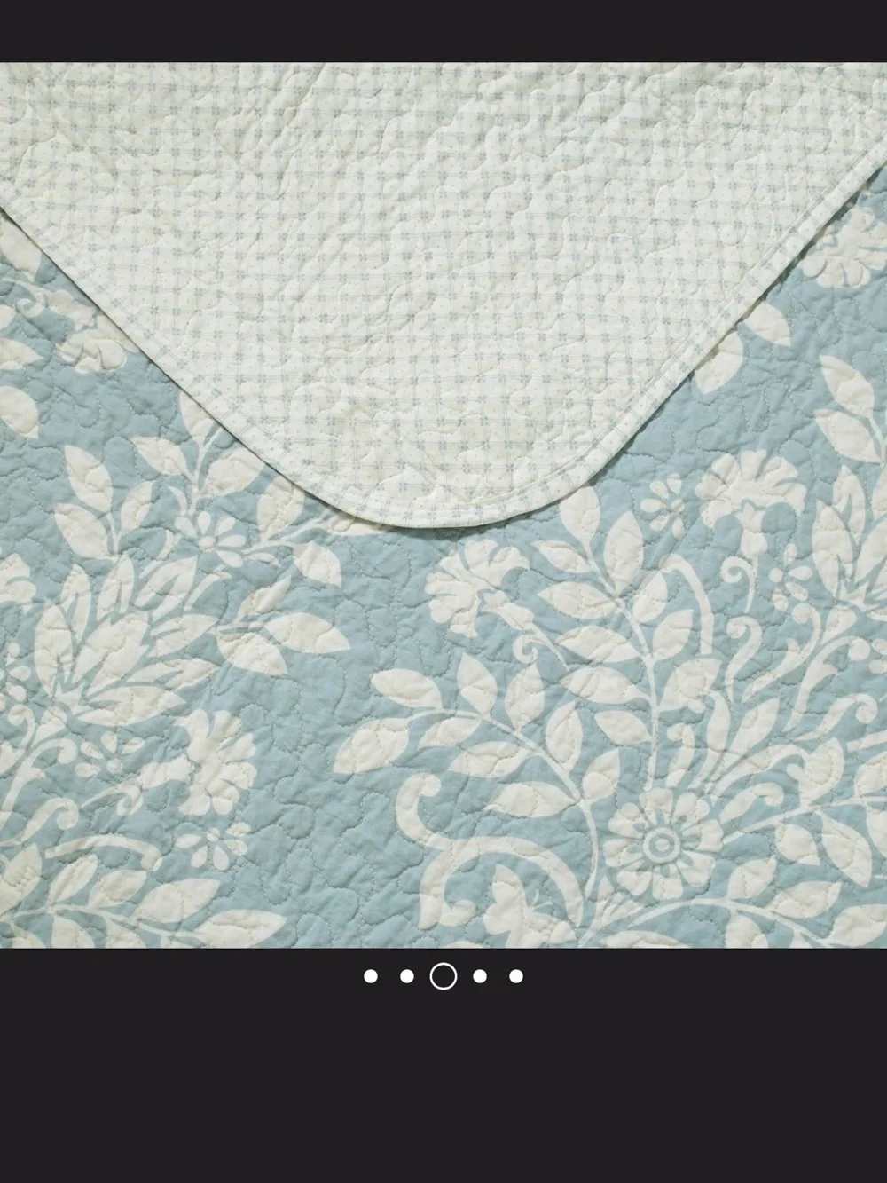 Laura Ashley Rowland Light Blue and White Floral Reversible Quilt